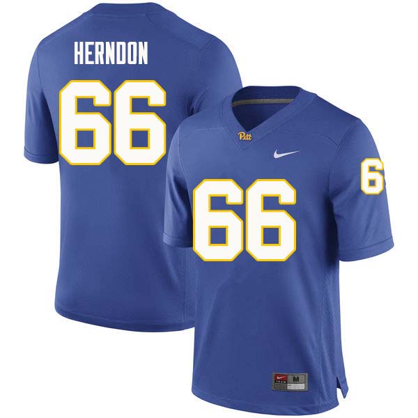 Men #66 Mike Herndon Pittsburgh Panthers College Football Jerseys Sale-Royal